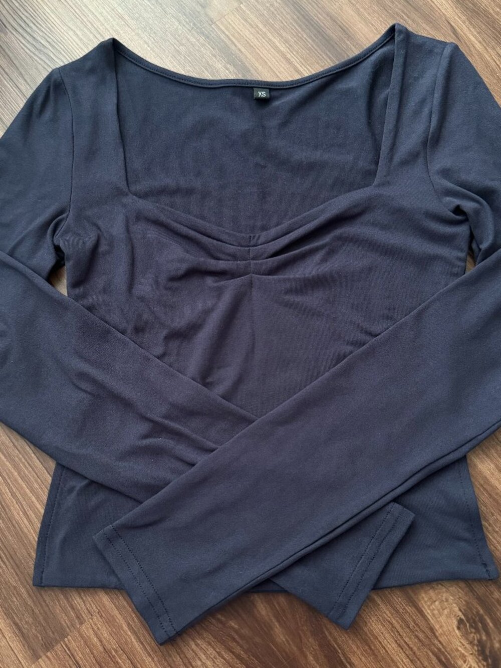 Navy Blue Long Sleeve Top